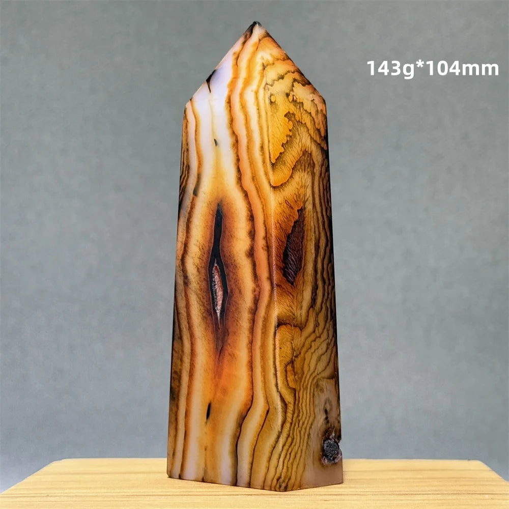 Orange Striped Agate Obelisk-ToShay.org