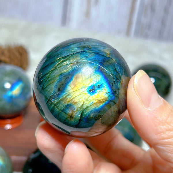 Blue Flash Labradorite Ball-ToShay.org