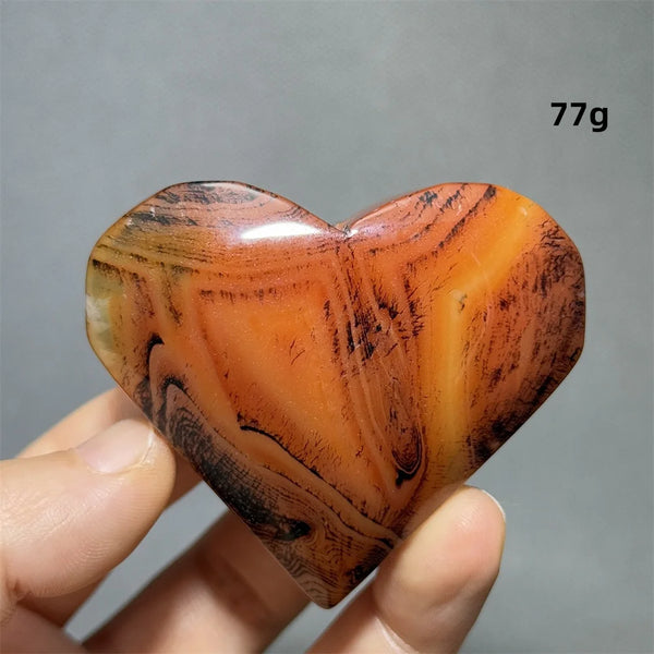 Red Black Striped Agate Heart-ToShay.org