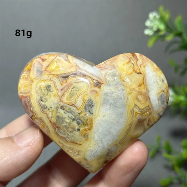 Yellow Crazy Agate Heart-ToShay.org