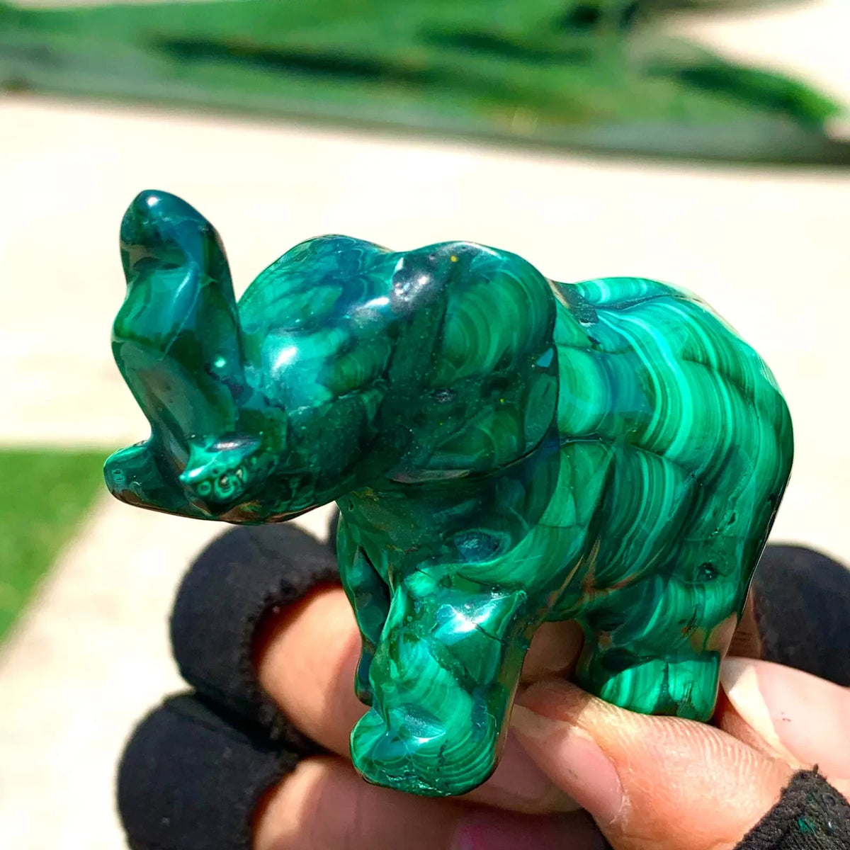 Green Malachite Elephant-ToShay.org