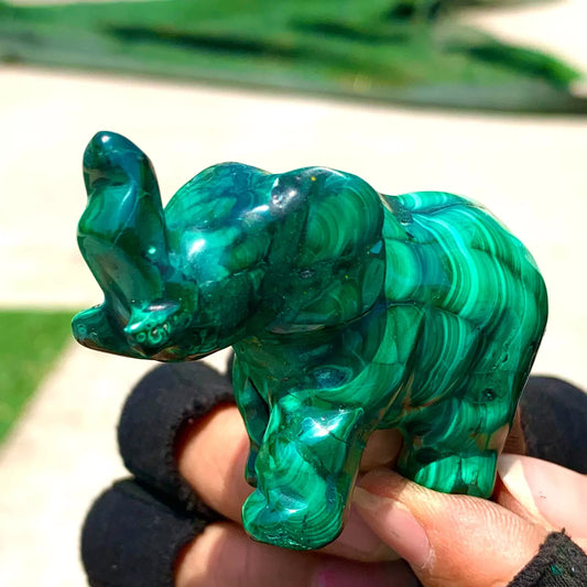 Green Malachite Elephant-ToShay.org