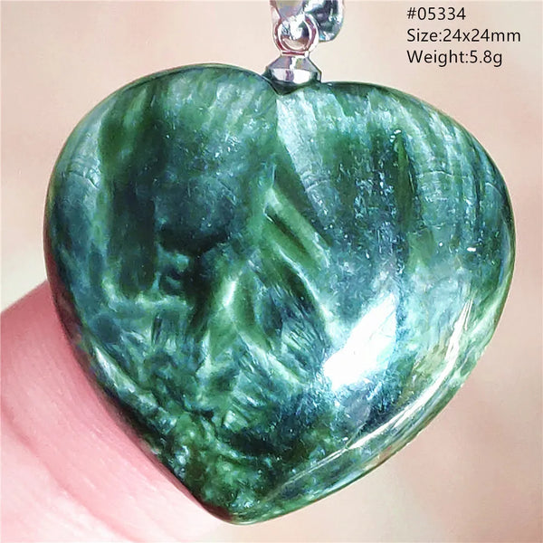 Green Seraphinite Heart Pendant-ToShay.org