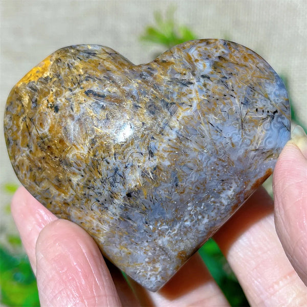 Yellow Hair Agate Heart-ToShay.org