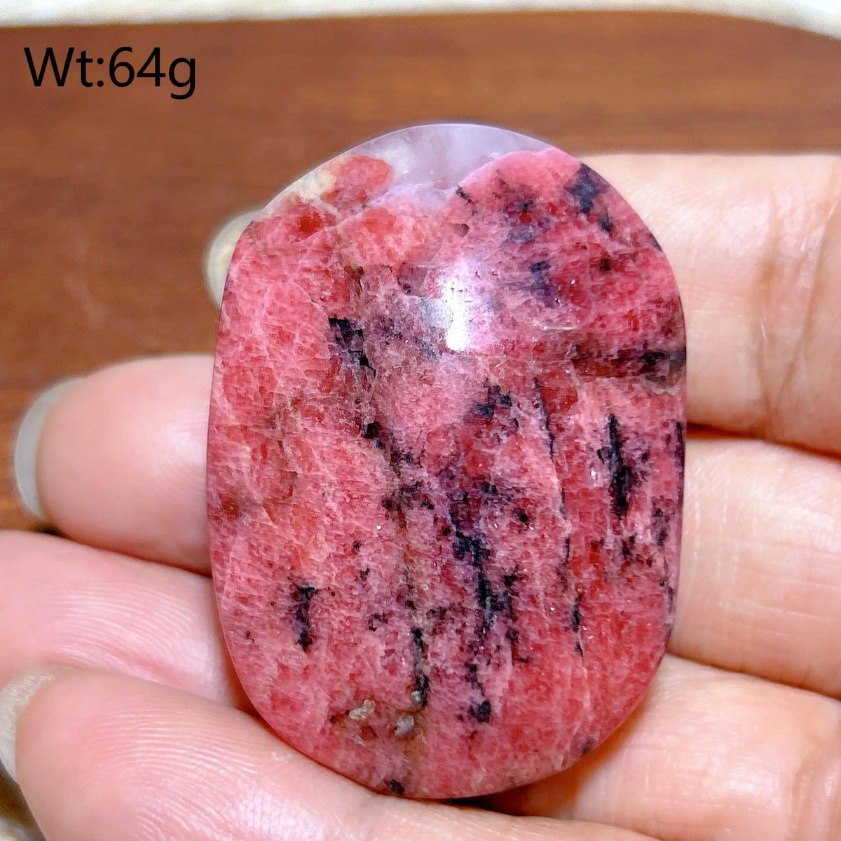 Pink Rhodonite Palm Stone-ToShay.org
