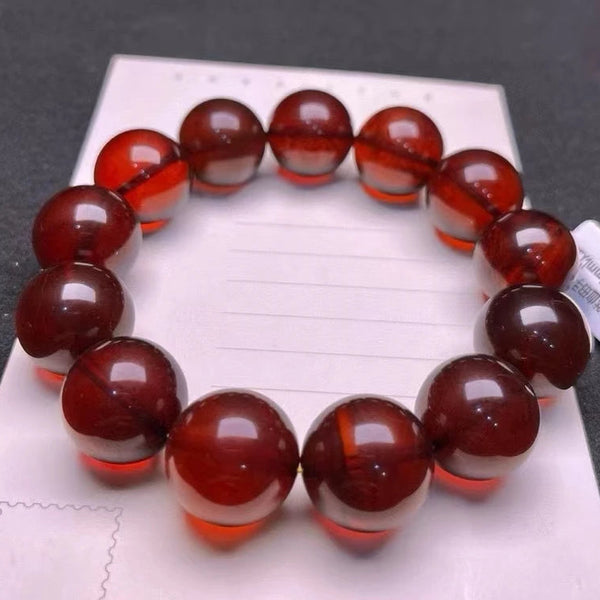 Red Amber Bead Bracelet-ToShay.org