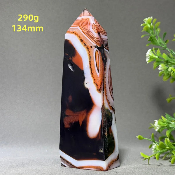 Black Red Striped Agate Obelisk-ToShay.org