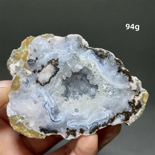 White Agate Crystal Cave Egg-ToShay.org