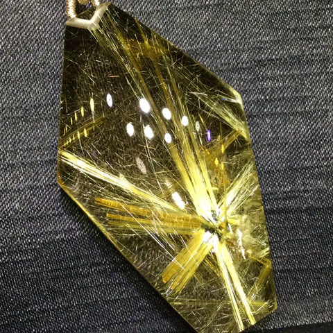 Gold Rutilated Quartz Pendant-ToShay.org