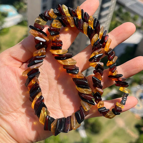 Yellow Amber Bead Necklace-ToShay.org
