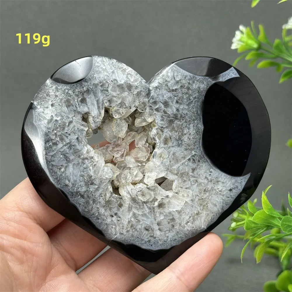 Black Agate Geode Heart-ToShay.org