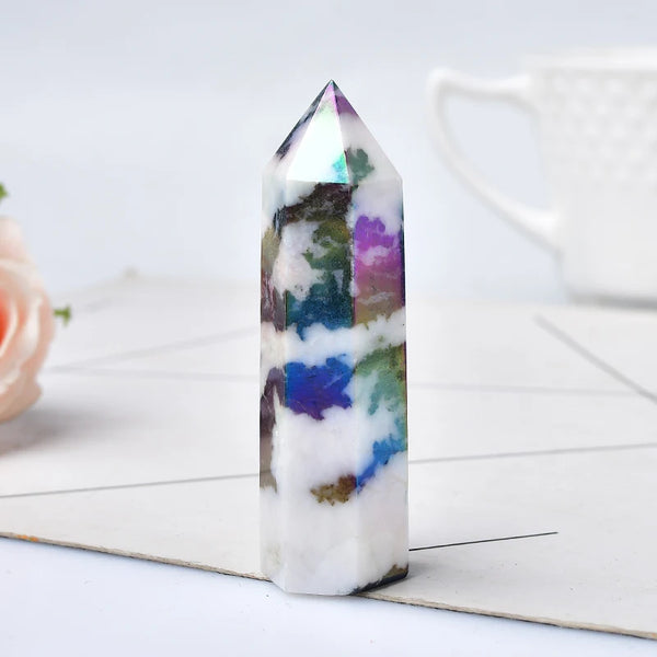 Black White Zebra Quartz Wand-ToShay.org