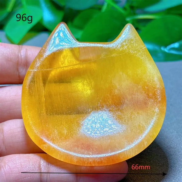 Yellow Fluorite Catface Bowl-ToShay.org
