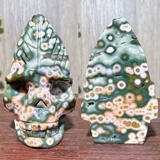 Green Ocean Jasper Skull-ToShay.org