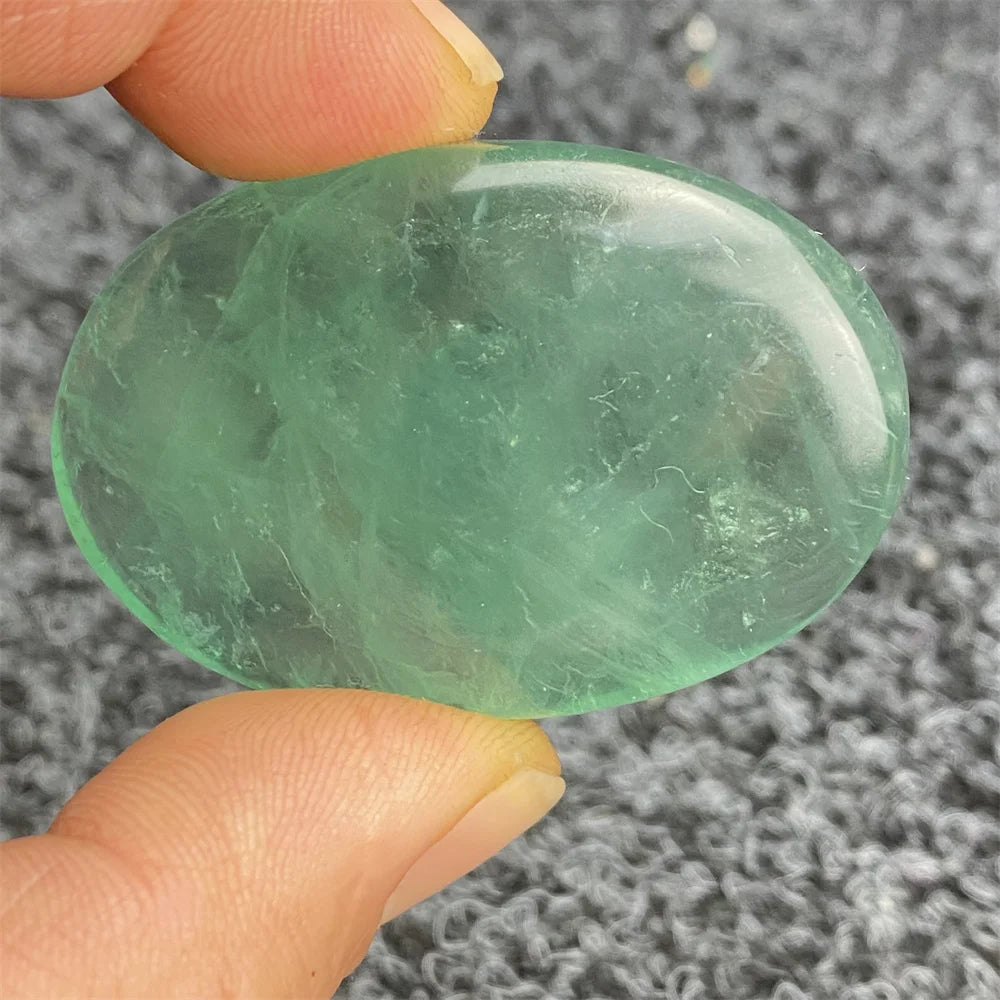 Green Fluorite Palm Stone-ToShay.org