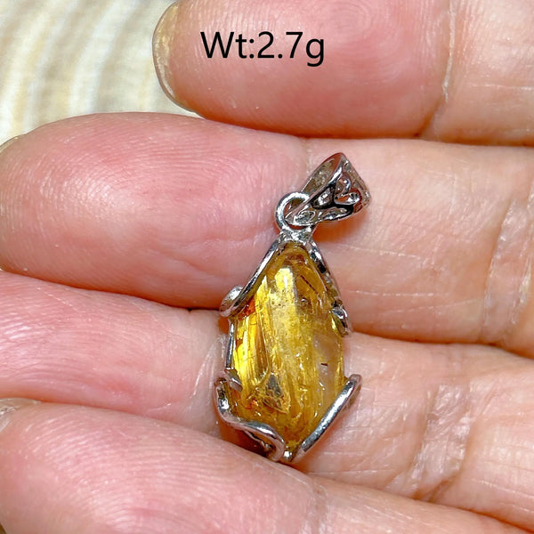 Gold Rutilated Pendant-ToShay.org