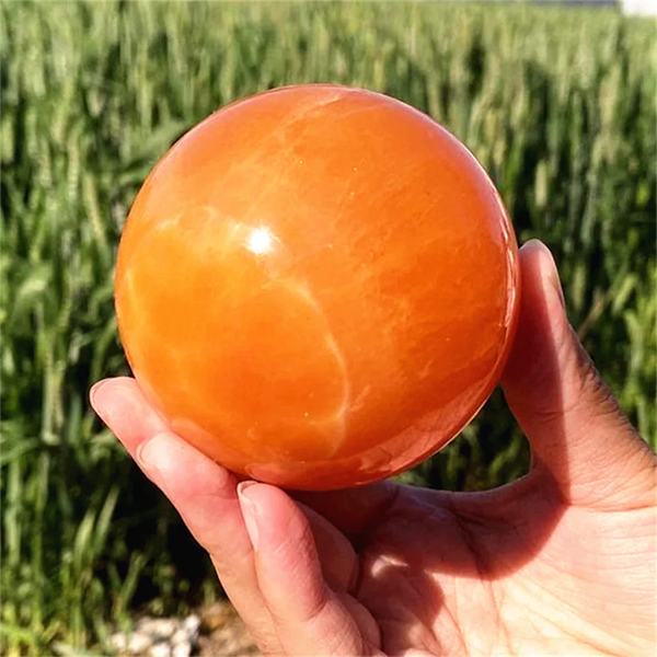 Orange Calcite Crystal Ball-ToShay.org