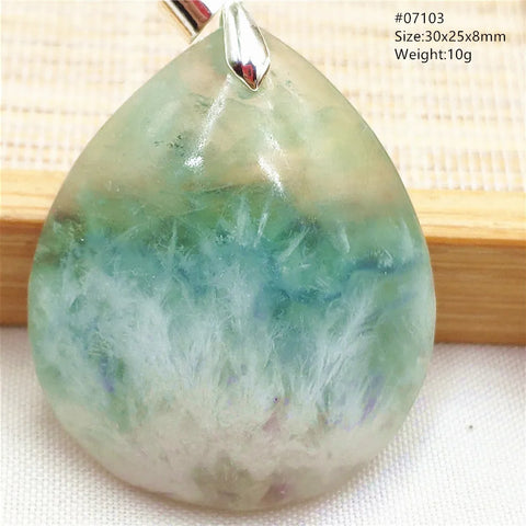 Green Feather Fluorite Pendant-ToShay.org