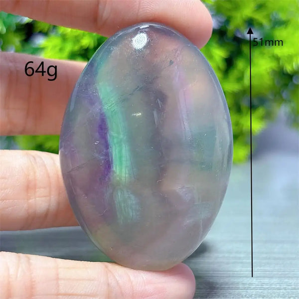 Rainbow Fluorite Palm Stone-ToShay.org