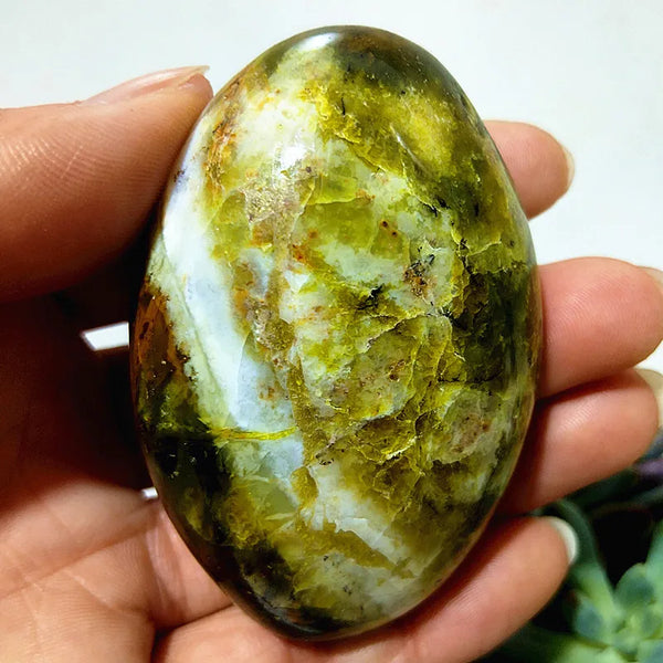 Natural Green Opal Crystal Palm Stone Yoga Exercise Spiritual Meditation Healing Crystals Room Decor Feng Shui Home Decortions-ToShay.org