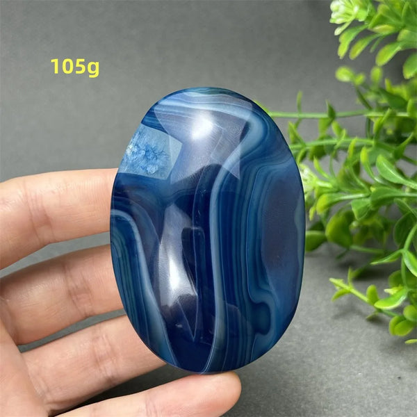 Blue Agate Palm Stone-ToShay.org