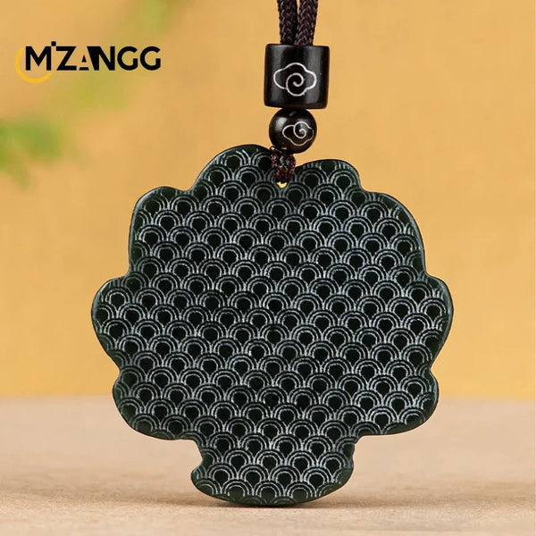 Black Ink Jade Fox Pendant-ToShay.org