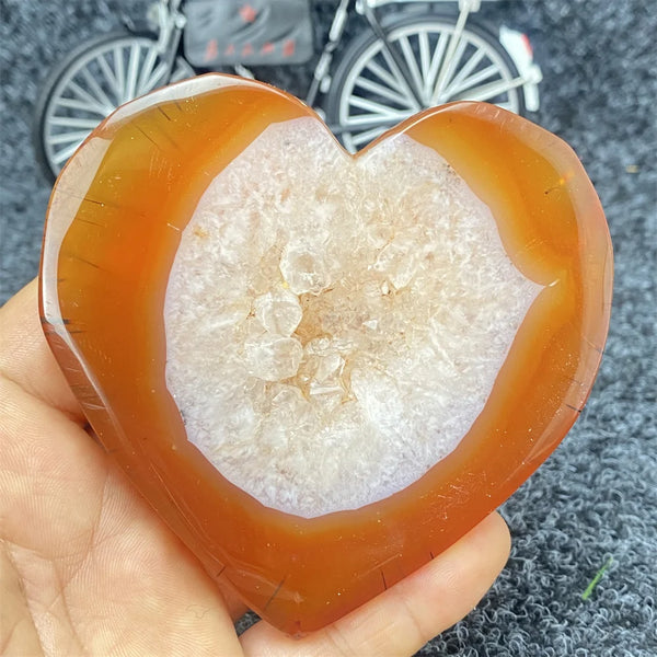 Red Agate Geode Heart-ToShay.org