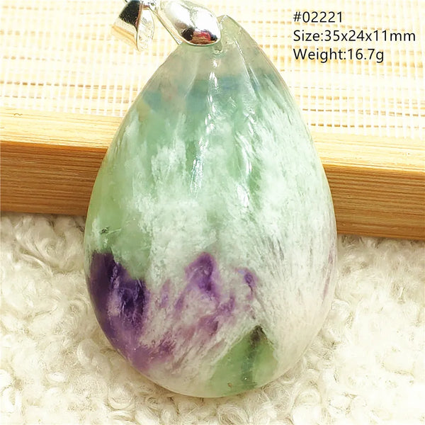 Green Feather Fluorite Pendant-ToShay.org