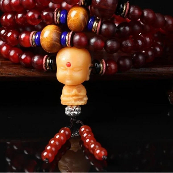 Red Sheep Horn Bead Mala-ToShay.org