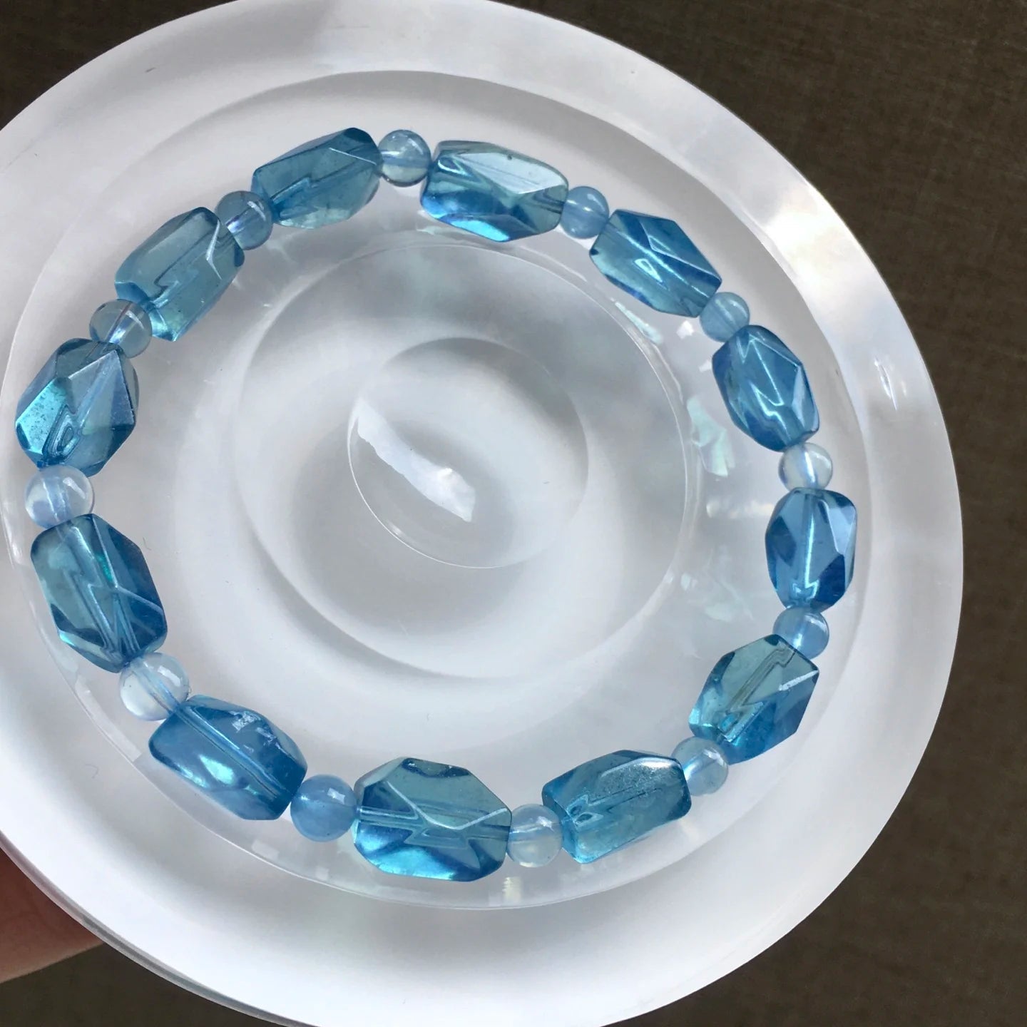 Blue Aquamarine Quartz Bracelet-ToShay.org