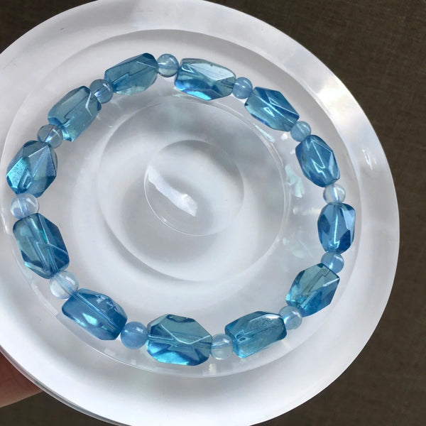 Blue Aquamarine Quartz Bracelet-ToShay.org