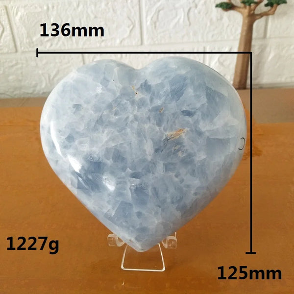 Blue Celestite Crystal Heart-ToShay.org