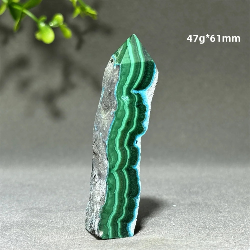 Blue Chrysocolla Malachite Point-ToShay.org