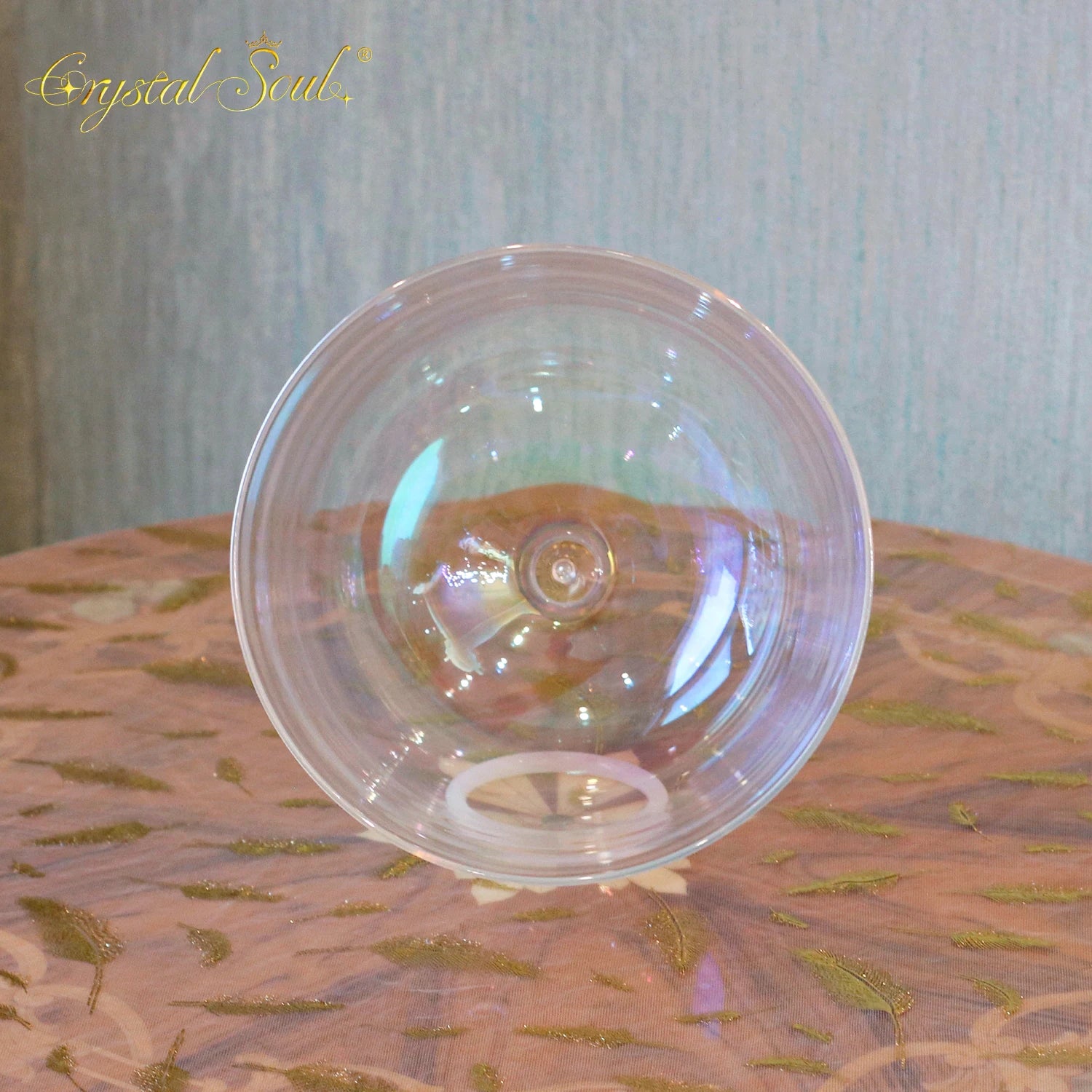 Clear Aurora Handle Singing Chalice-ToShay.org
