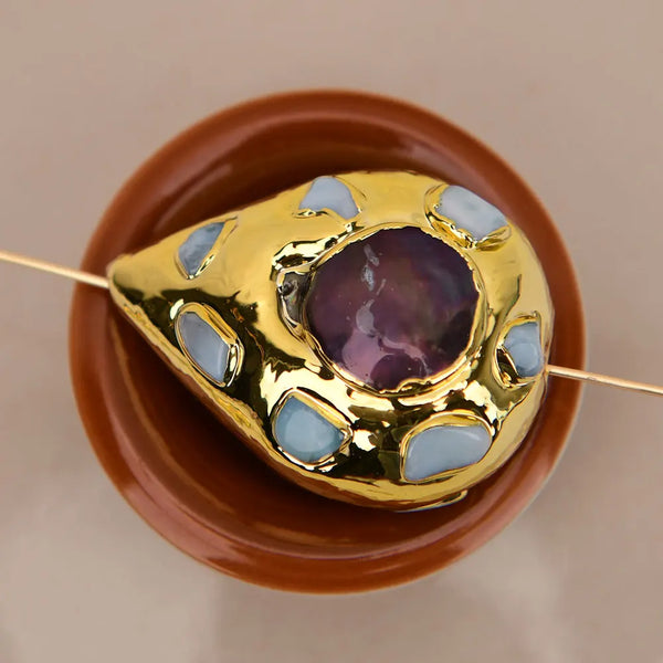 Black Pearl Bezel Beads-ToShay.org