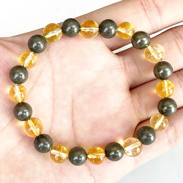 Yellow Citrine Pyrite Bracelet-ToShay.org