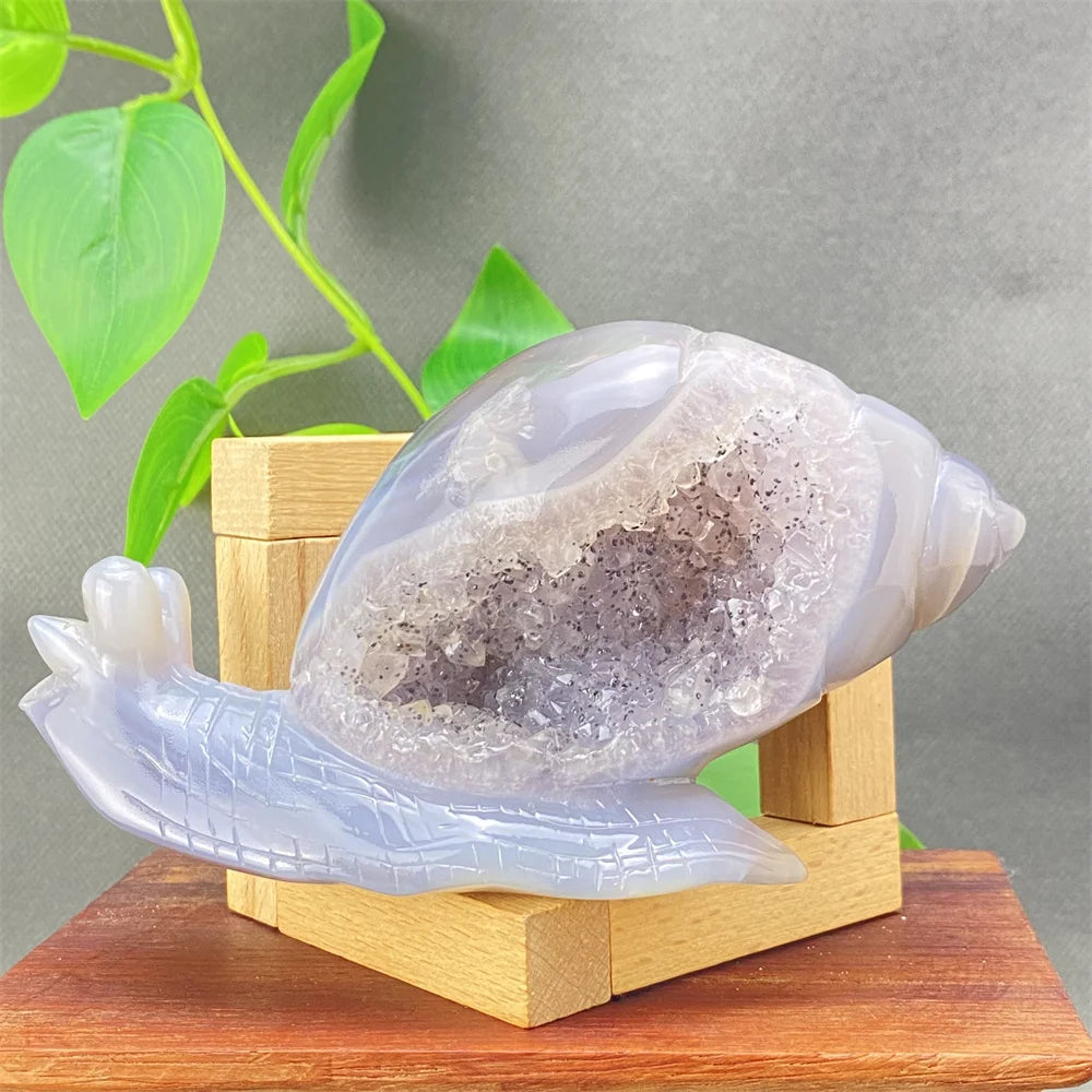 Grey Agate Geode Snail-ToShay.org