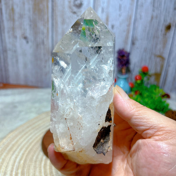 Clear Rainbow Quartz Crystal Tower-ToShay.org