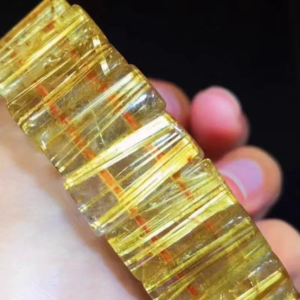 Gold Rutilated Quartz Bracelet-ToShay.org
