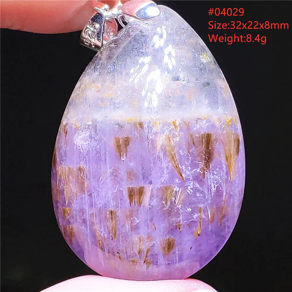 Purple Rutilated Auralite Pendant-ToShay.org