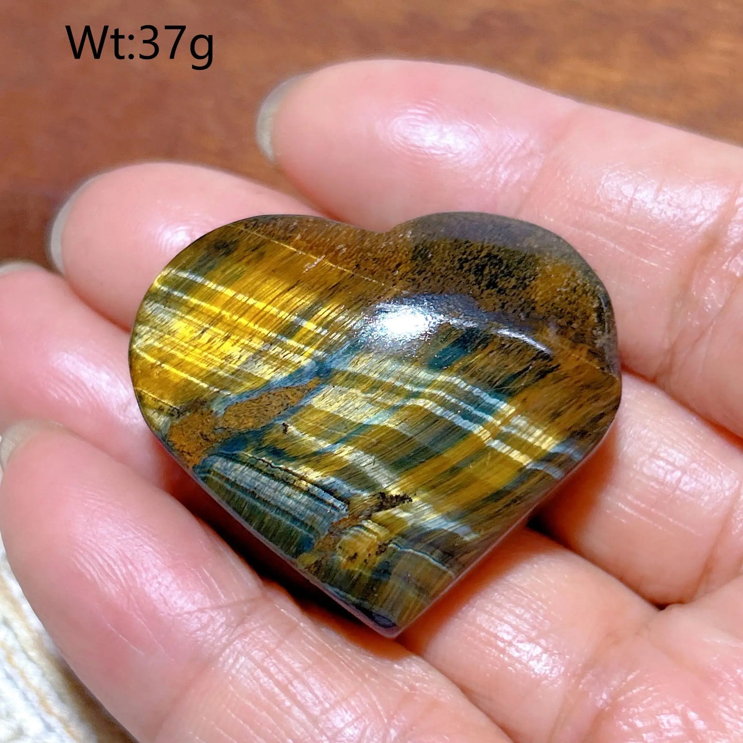 Yellow Blue Tiger Eye Heart-ToShay.org