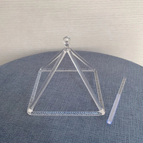 Clear Crystal Singing Pyramid-ToShay.org