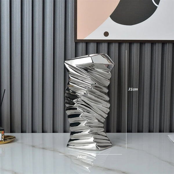 Gold and Silver Ceramic Vases-ToShay.org