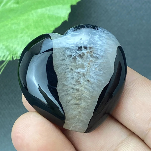 Black Agate Geode Heart-ToShay.org