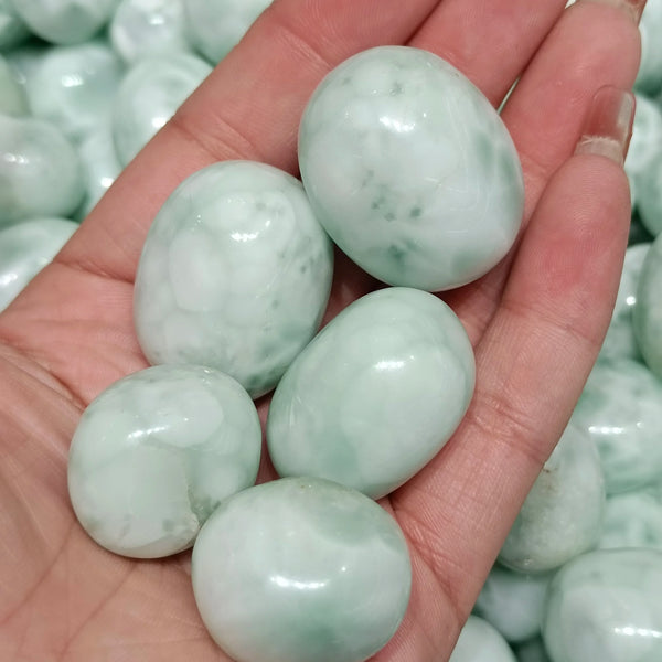 Green Larimar Tumbled Stones-ToShay.org