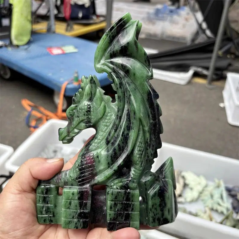 Green Ruby Zoisite Dragon-ToShay.org