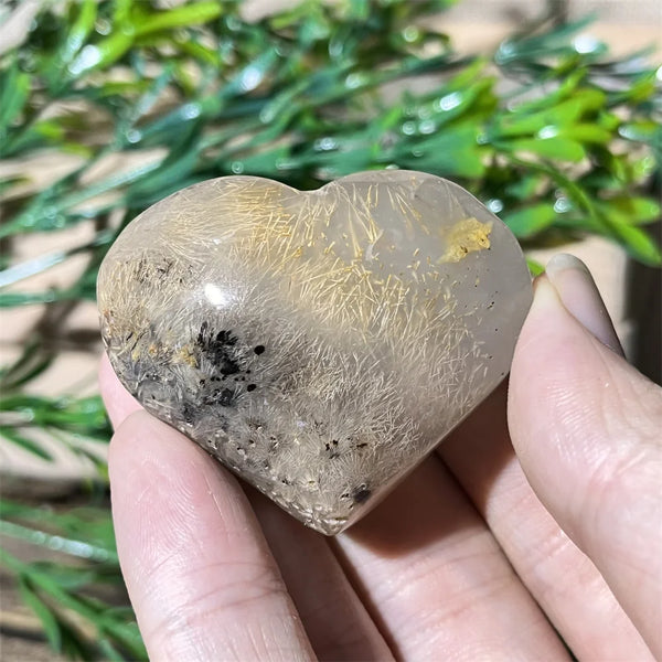 Yellow Hair Agate Heart-ToShay.org