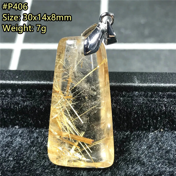 Gold Rutilated Quartz Pendant-ToShay.org