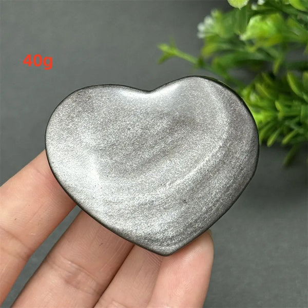 Silver Obsidian Quartz Heart-ToShay.org