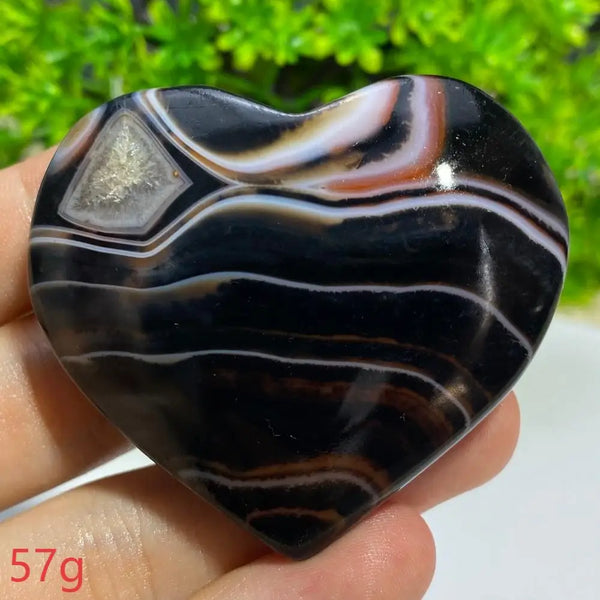 Black Agate Geode Heart-ToShay.org